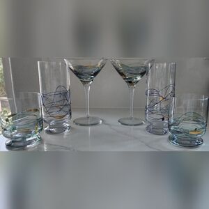 Fostoria‎ Galleria Mosaic Glass Set Of 6 Martini Tumbler Double Old Fashion 2 Ea